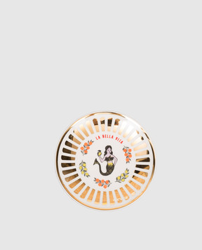 Bitossi Home White porcelain souvenir plate Mermaid BEL20105