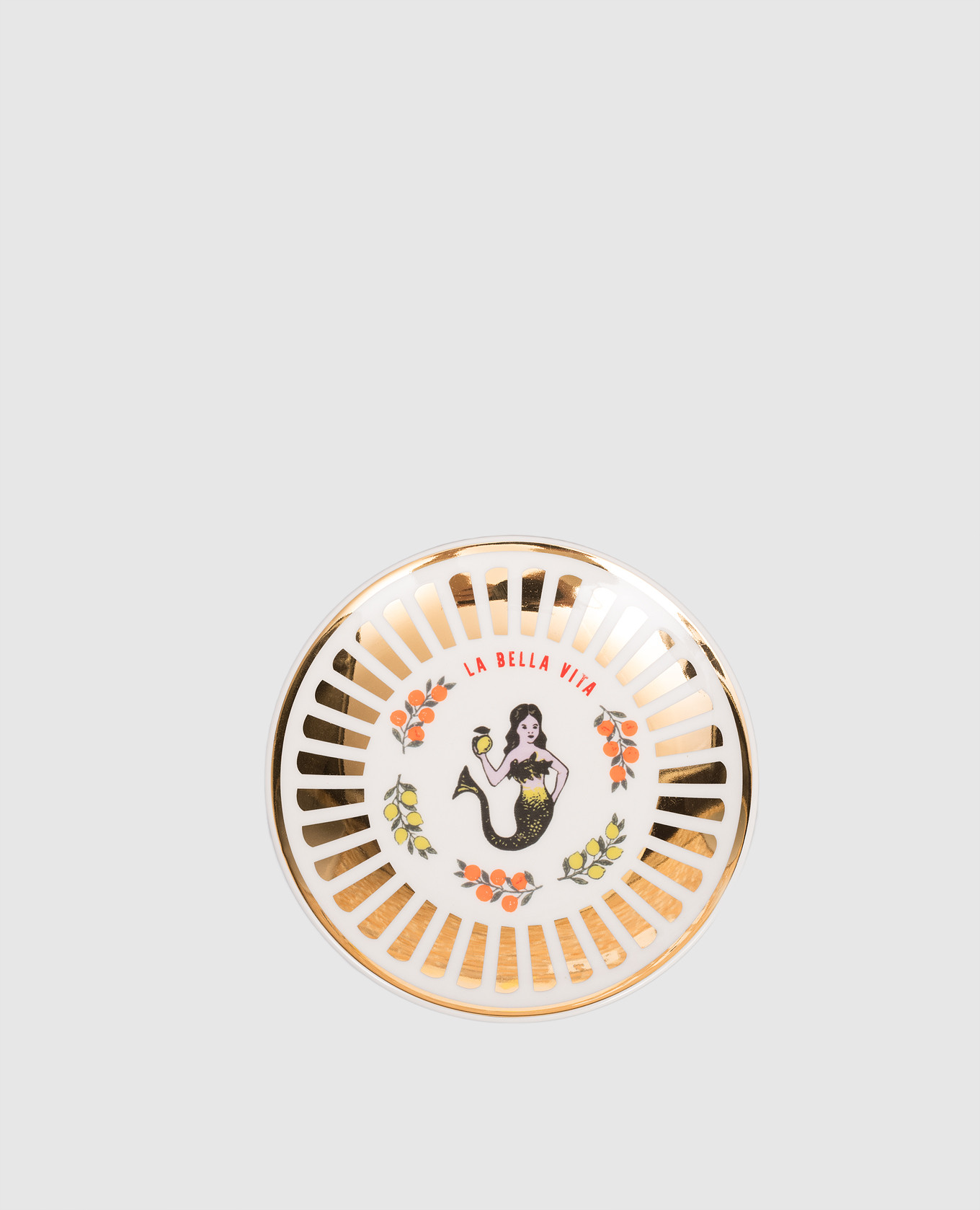 

White porcelain souvenir plate Mermaid Bitossi Home