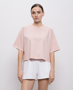 Dondup Pink T-shirt with logo DS077JF0352RMD2