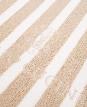 Brunello Cucinelli Beige striped beach towel MLSPUBS02