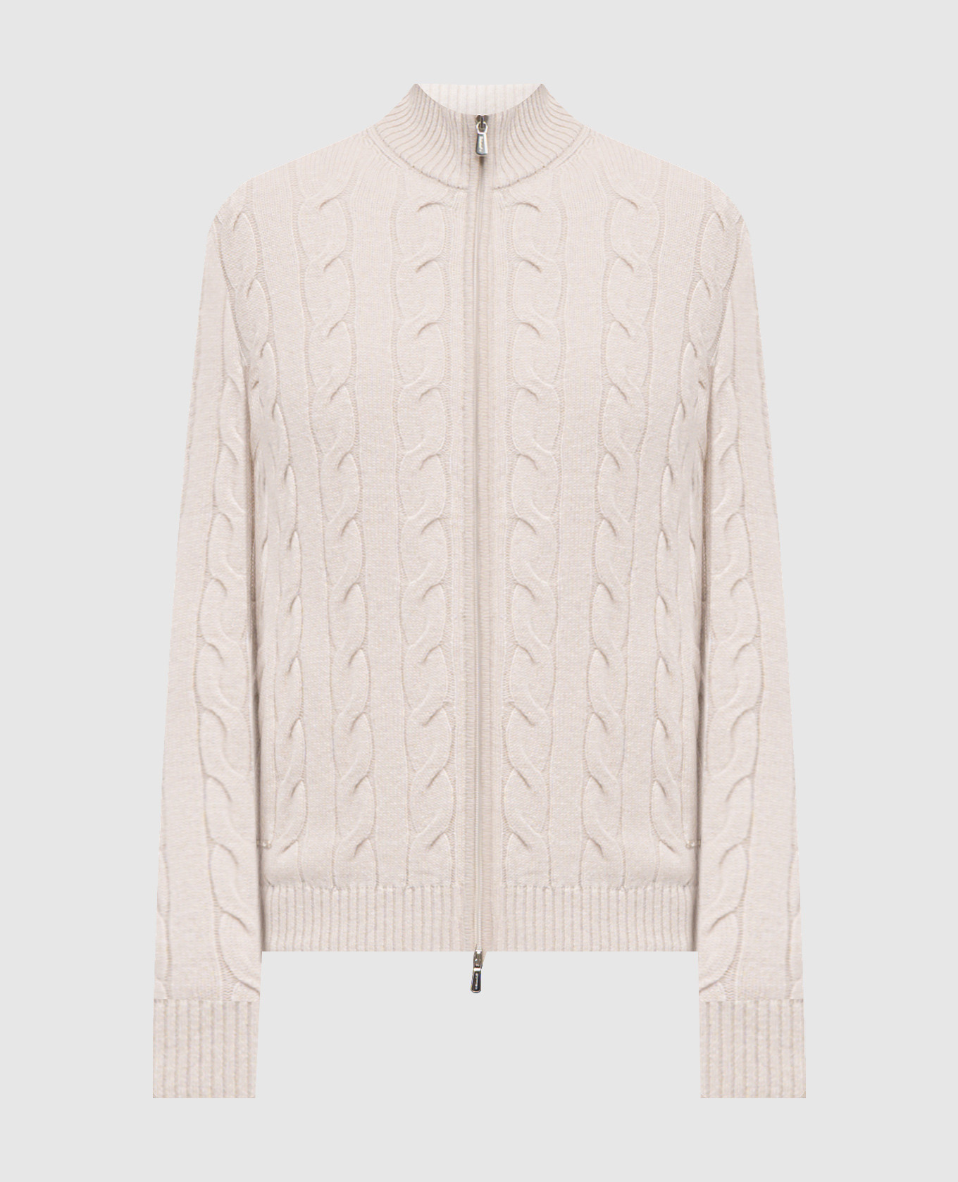 

Beige cashmere cardigan with a textured pattern Enrico Mandelli
