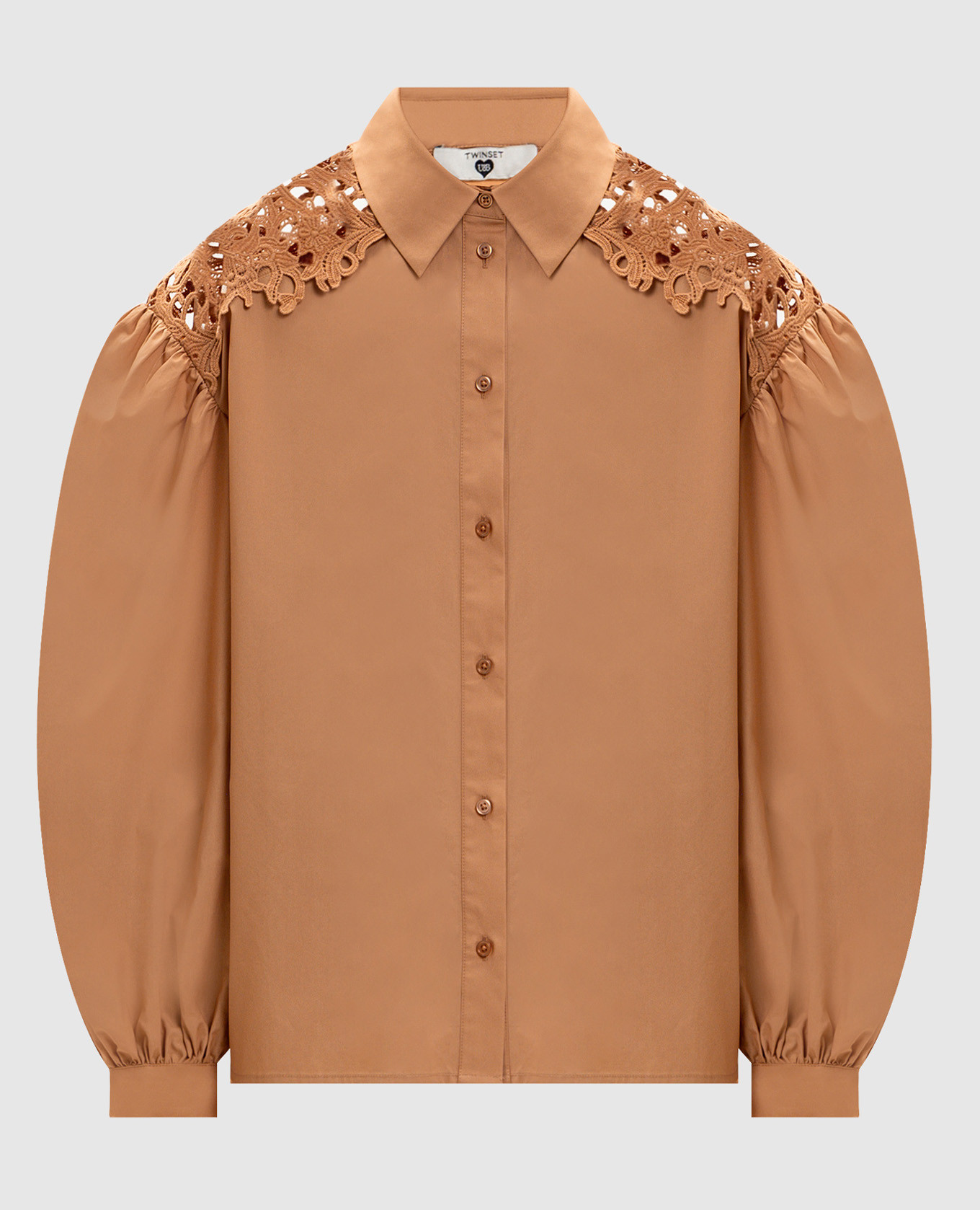 Brown shirt with lace