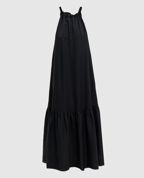 Asceno Black Ibiza linen dress D004F06C01