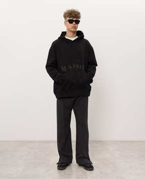 Maison Margiela MM6 Black hoodie with logo print SH0GU0049M25025