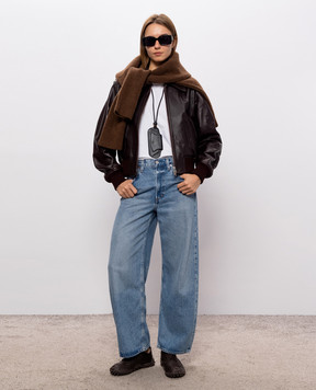 Ami Paris Brown leather jacket FJK850LH0068