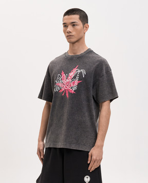 Palm Angels Grey Palm Leaf T-shirt PMAA109S26JER003