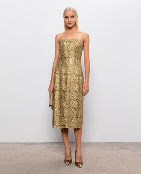 Ermanno Scervino Gold bustier dress with crystals D492Q701CTZJO