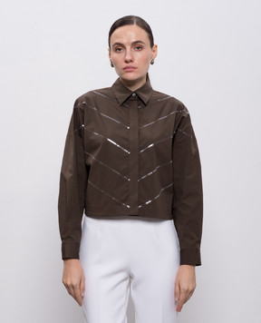 Peserico Brown shirt with sequins S0687100Q08932