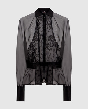 Ermanno Scervino Black silk blouse D492K700APORG