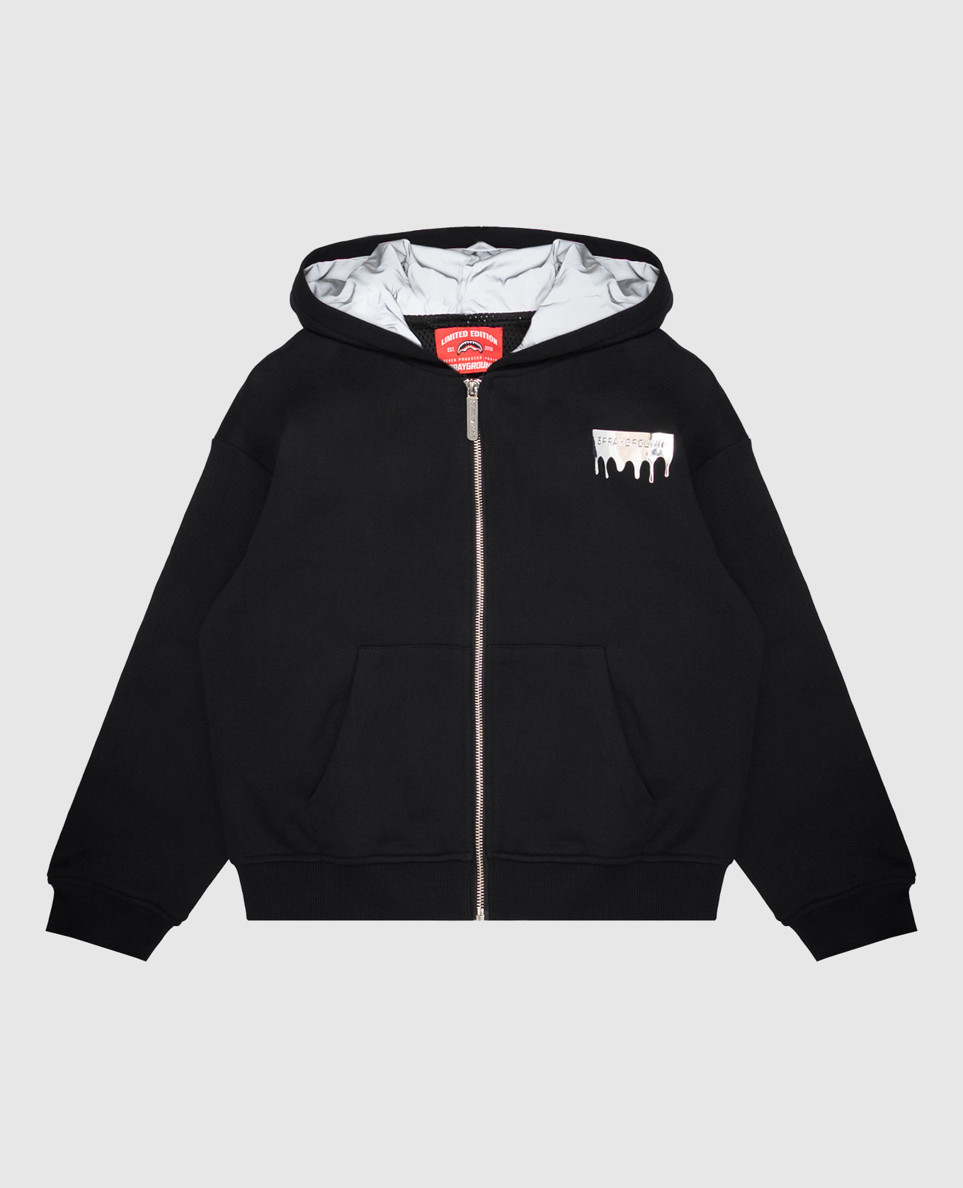 Children's black sports jacket with print Sprayground