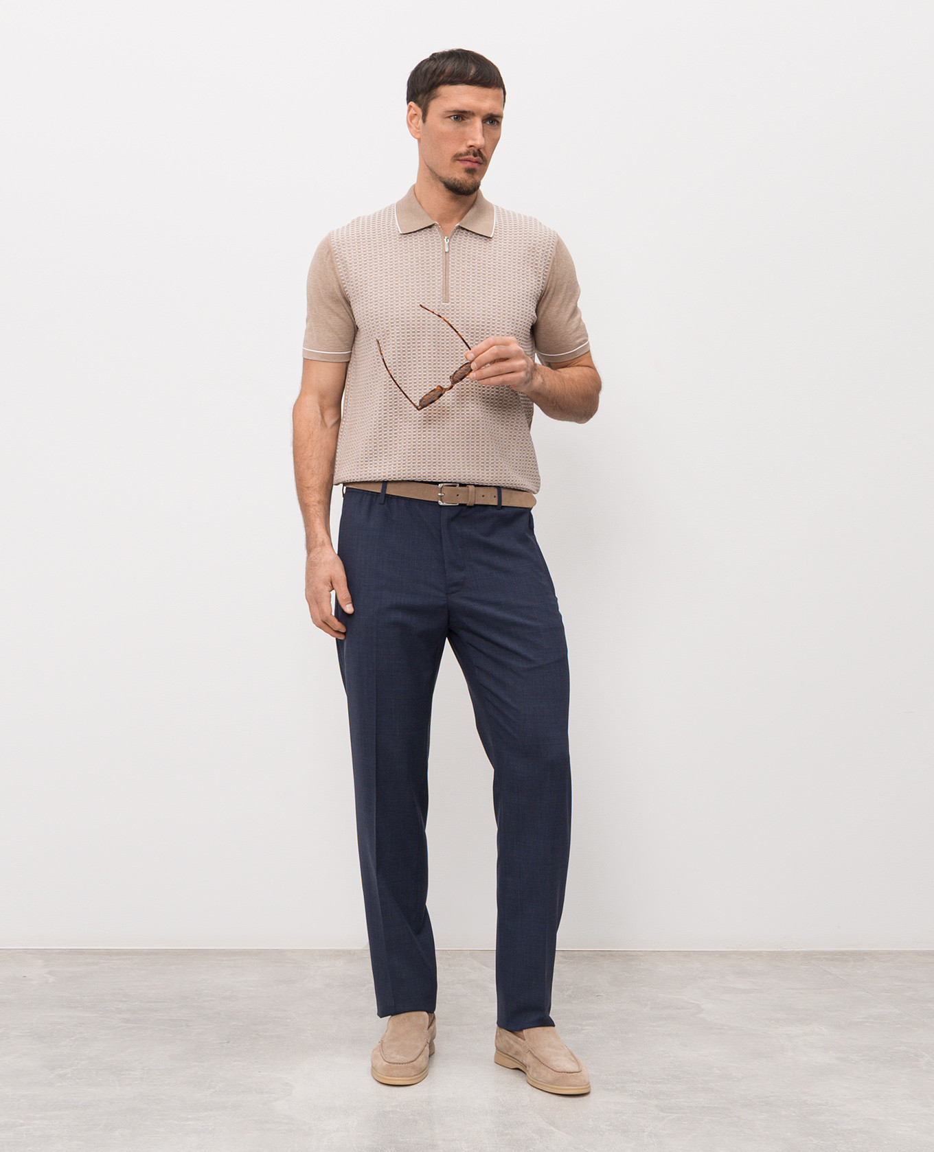 

Brown silk polo shirt Bertolo Cashmere