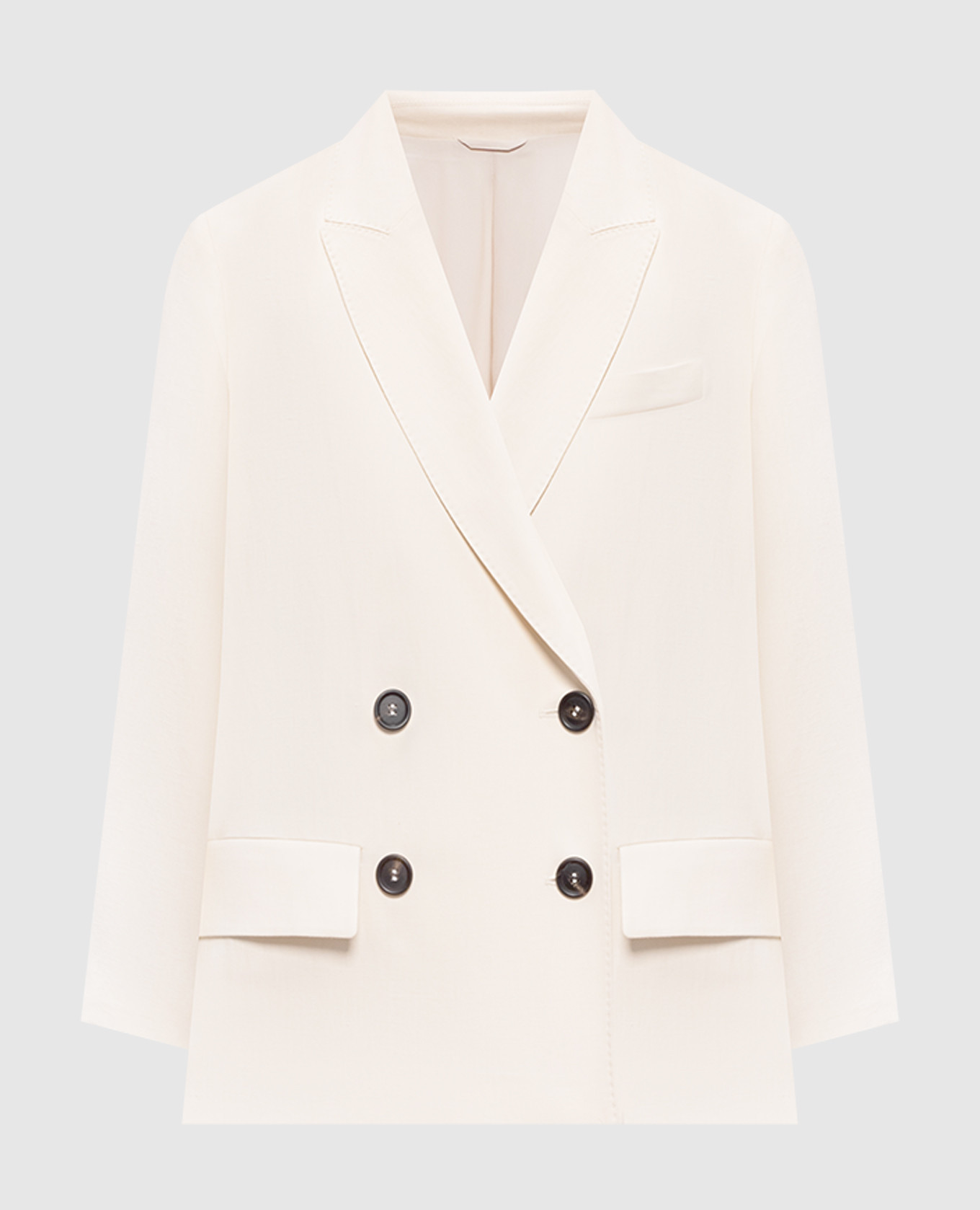 Beige double-breasted jacket with linen