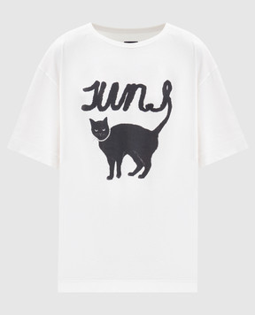 Juun.j White T-shirt WITH THE CAT JW6342W050