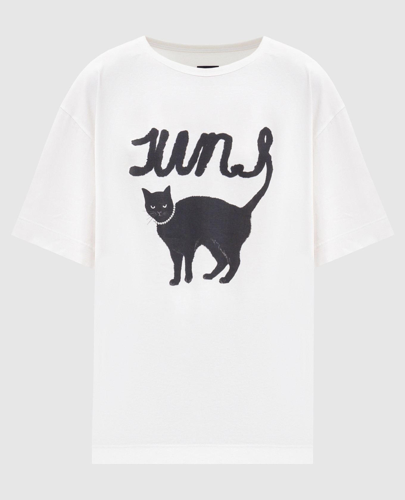

White T-shirt WITH THE CAT Juun.j