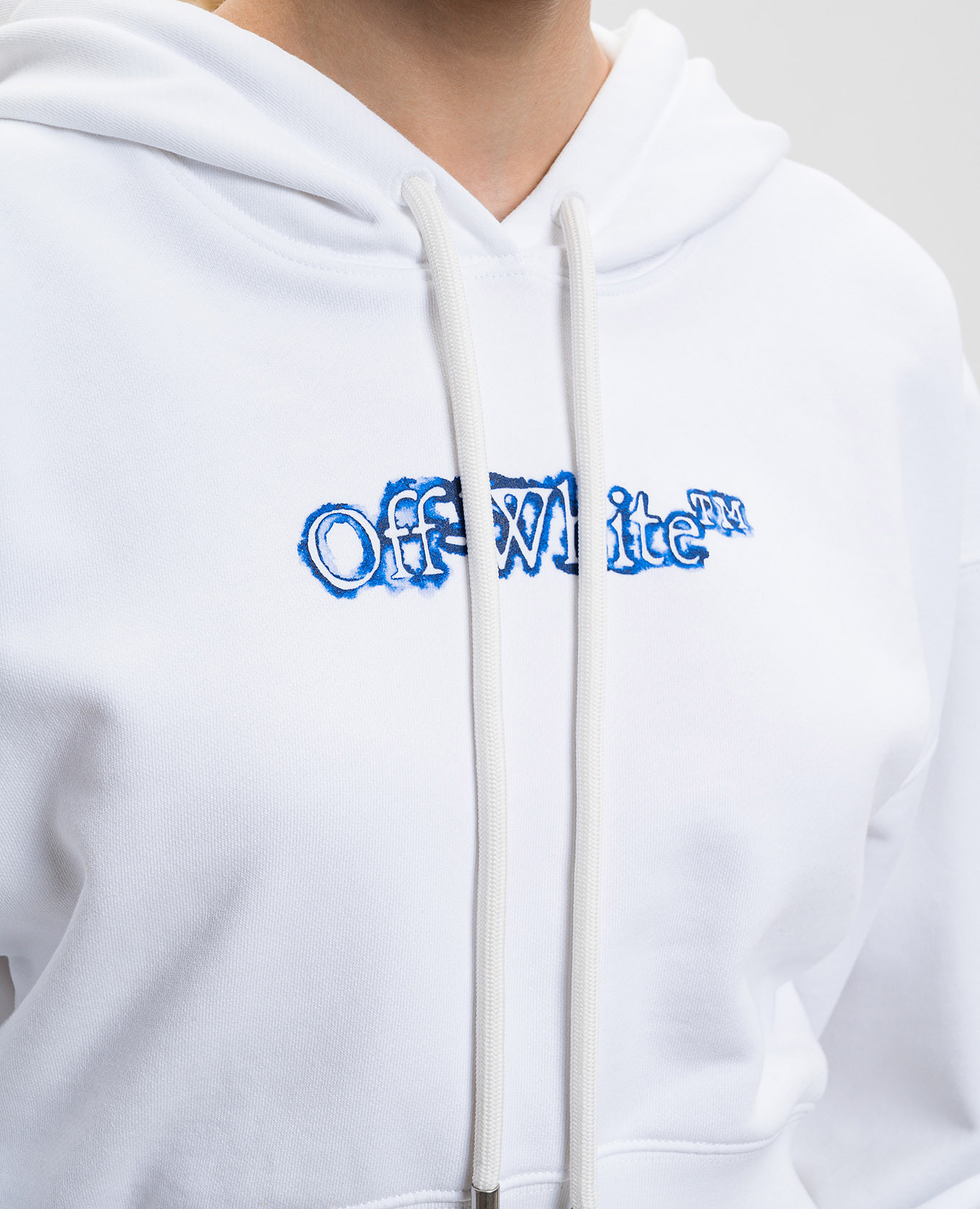 Cloudy Arrow White Cropped Hoodie Off-White 5
