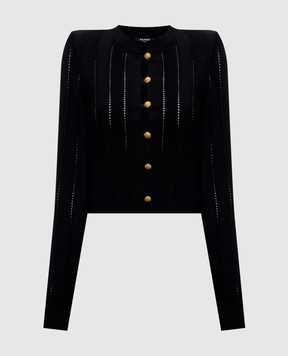 Balmain Black Fléchage cardigan HF1KL459KK34