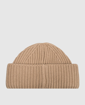 Yves Salomon Beige wool and cashmere beanie hat 23WAA502XXMACL
