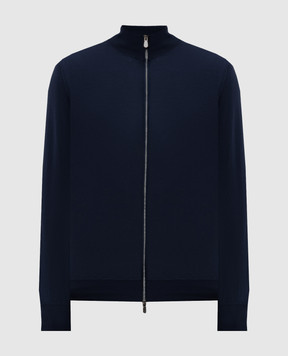 Brunello Cucinelli Blue wool and cashmere cardigan M2400106