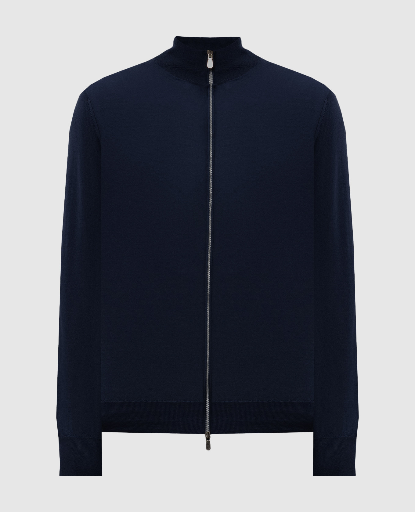 Blue wool and cashmere cardigan