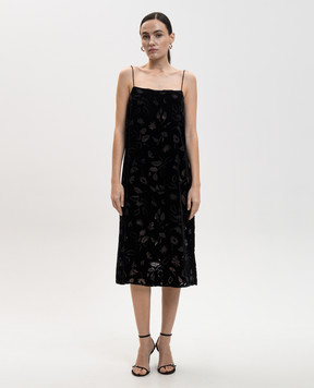 Asceno Black velvet dress Forio D104F65C01