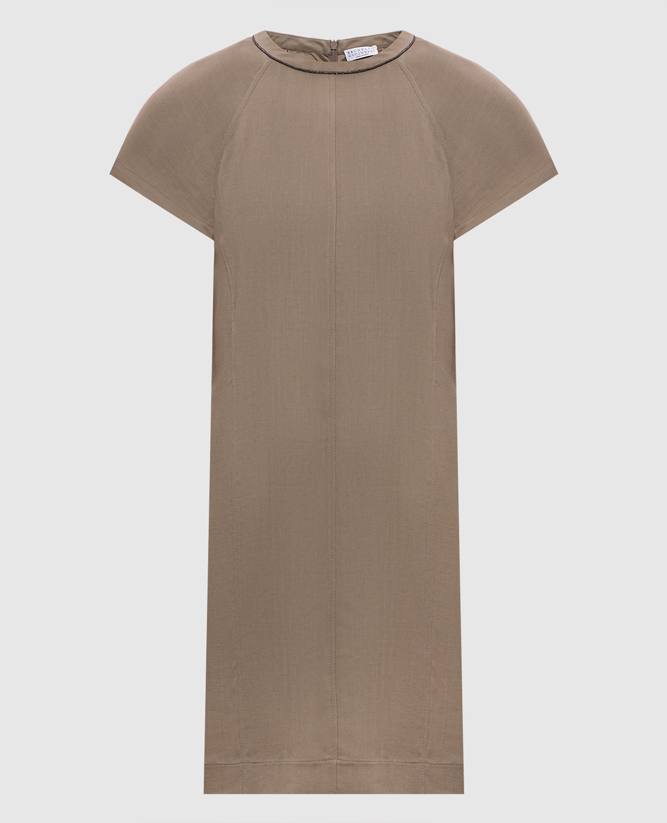 

Brown dress with linen Brunello Cucinelli