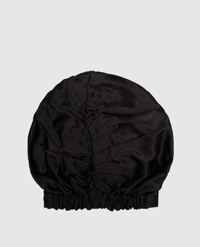 Dore & Rose Black silk sleep cap PREMIUMSILKBONNET