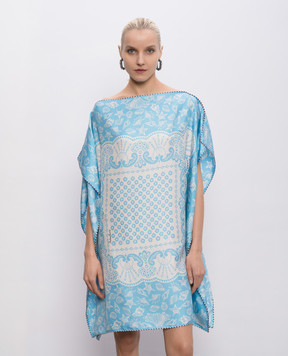 MANTERO 1902 Mary blue silk kaftan dress 0238A0030G0879U