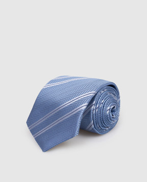Brunello Cucinelli Blue patterned silk tie MR8380018