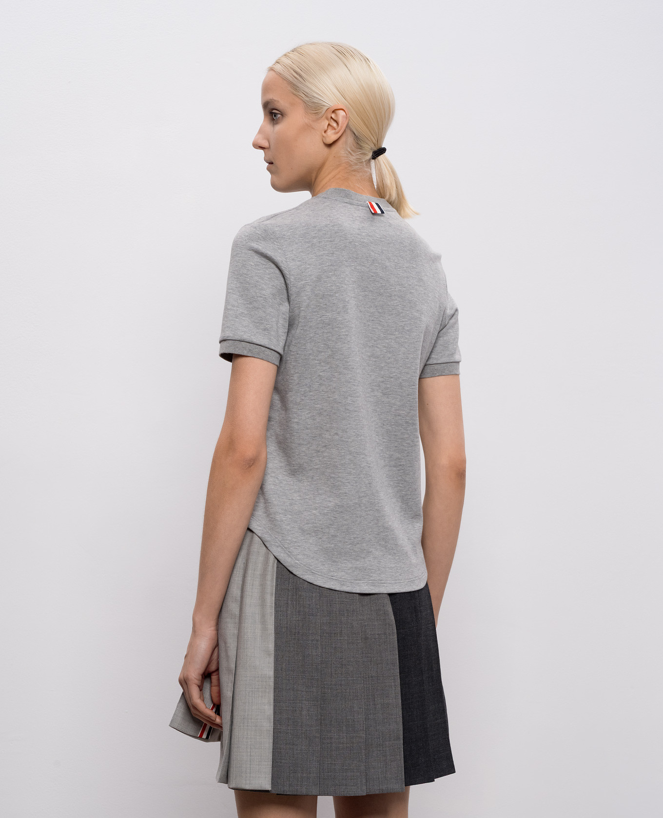 Grey melange football shirt MILANO Thom Browne 4
