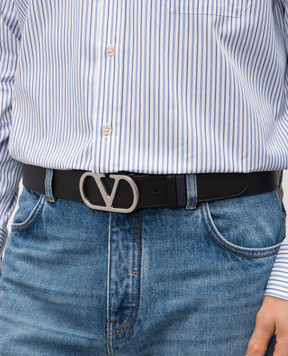 Valentino Vlogo Signature Reversible Leather Belt 8Y2T0SQ4UPC
