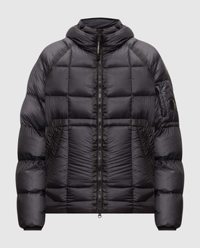 C.P. Company Blue down jacket with logo patch MOW702A110416A