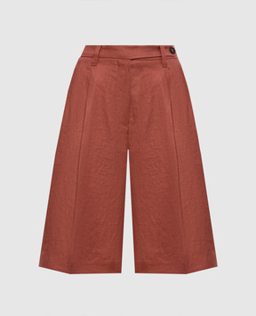 Brunello Cucinelli Terracotta linen Bermuda shorts MH527P9183