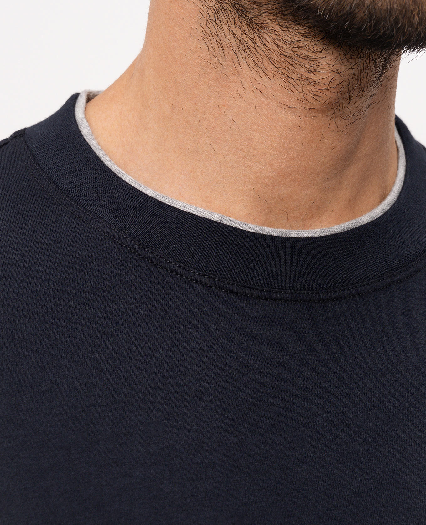 Blue t-shirt with logo print Peserico 4