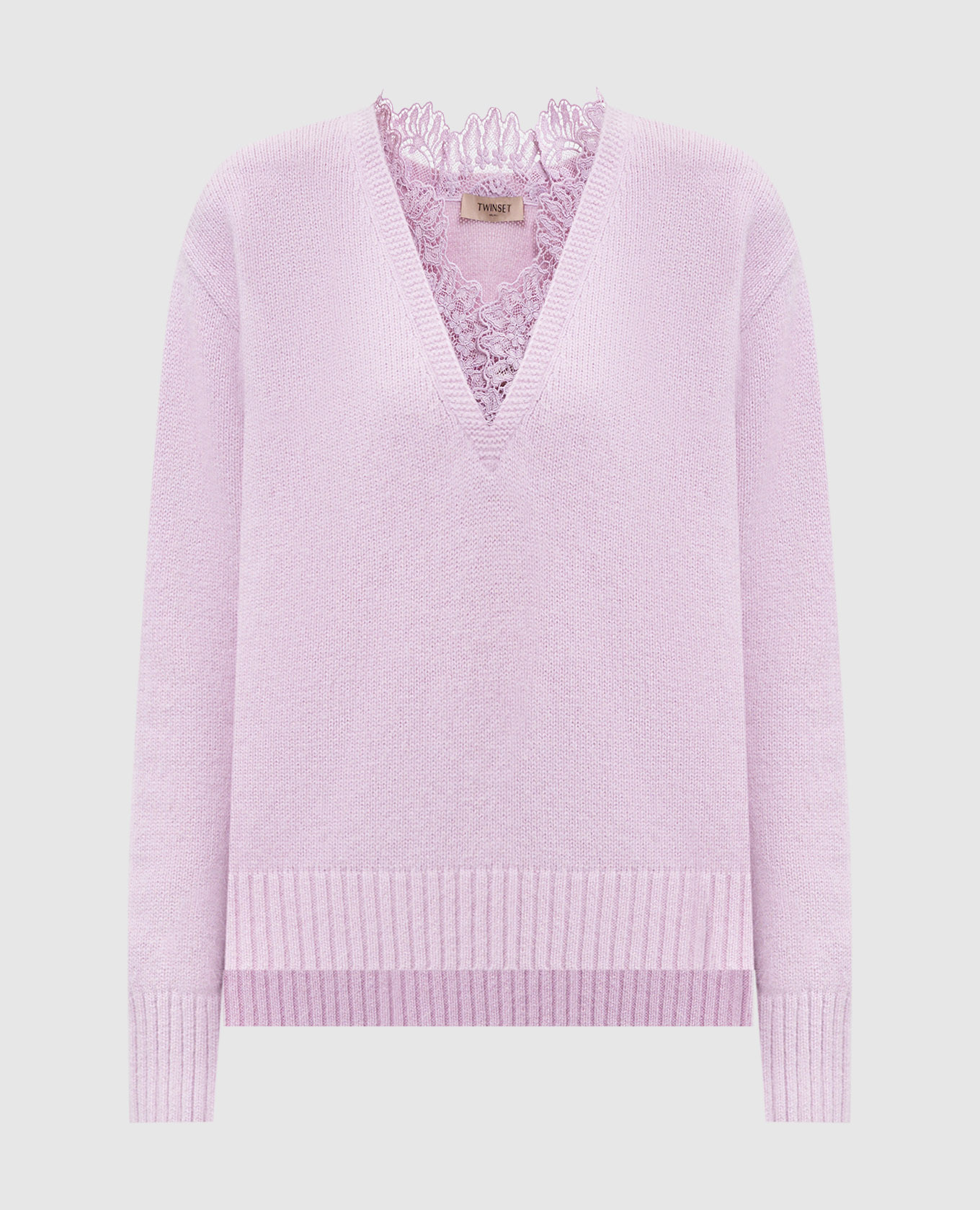 

Pink angora sweater with lace Twinset