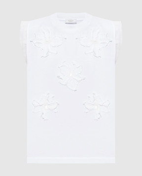 Peserico White top with applique S06921L1QJ00070