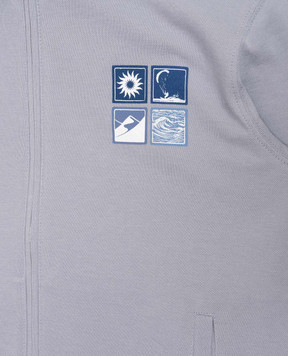 Brunello Cucinelli Children's gray sports jacket with branded print BE854E507C