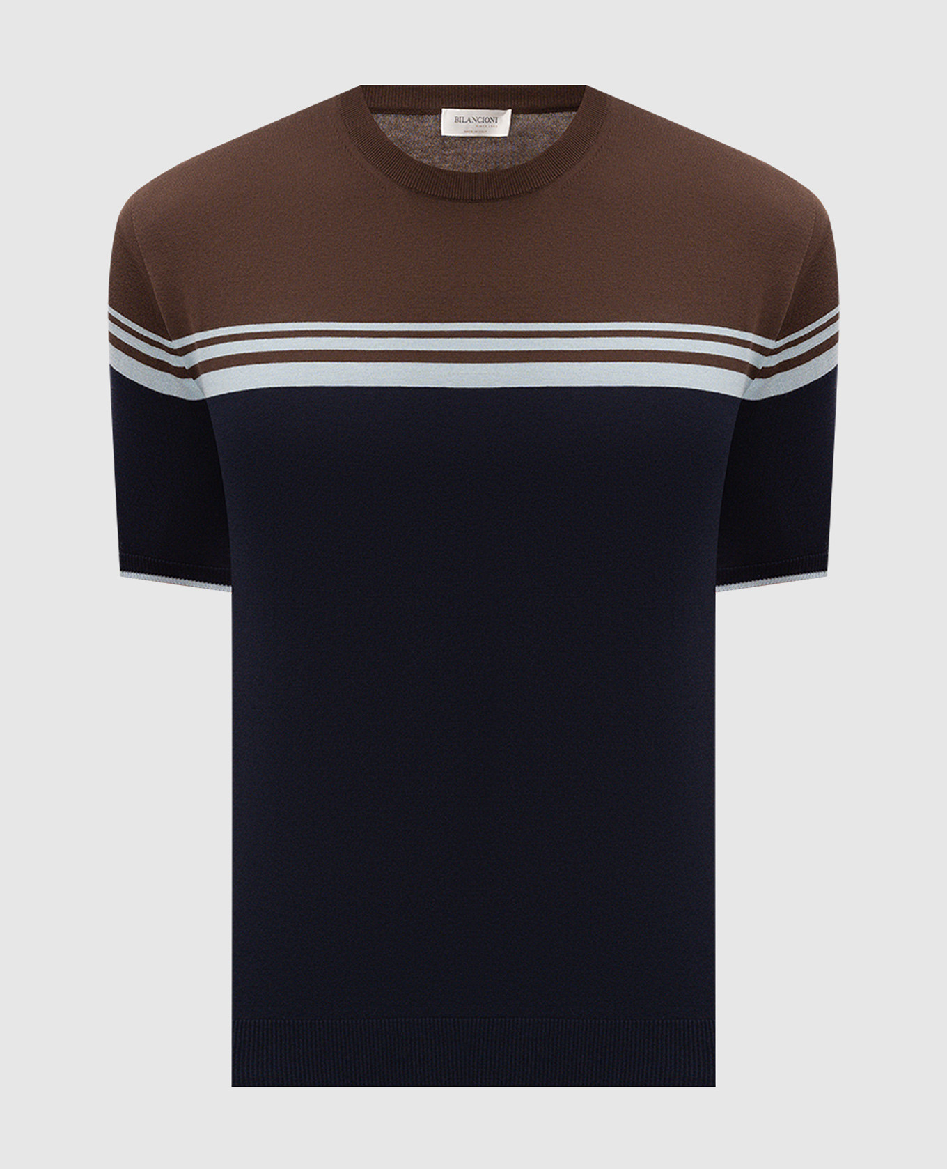 

Blue T-shirt with contrast stripe Bilancioni