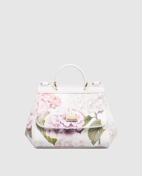 Dolce&Gabbana Children's white leather bag Sicily with print EB0003AX811