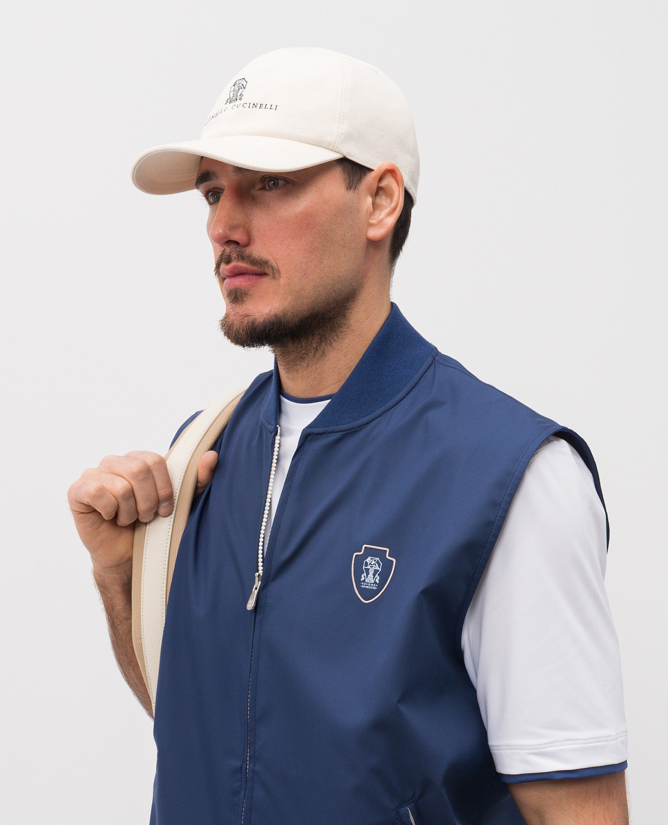 

Beige cap with logo Brunello Cucinelli