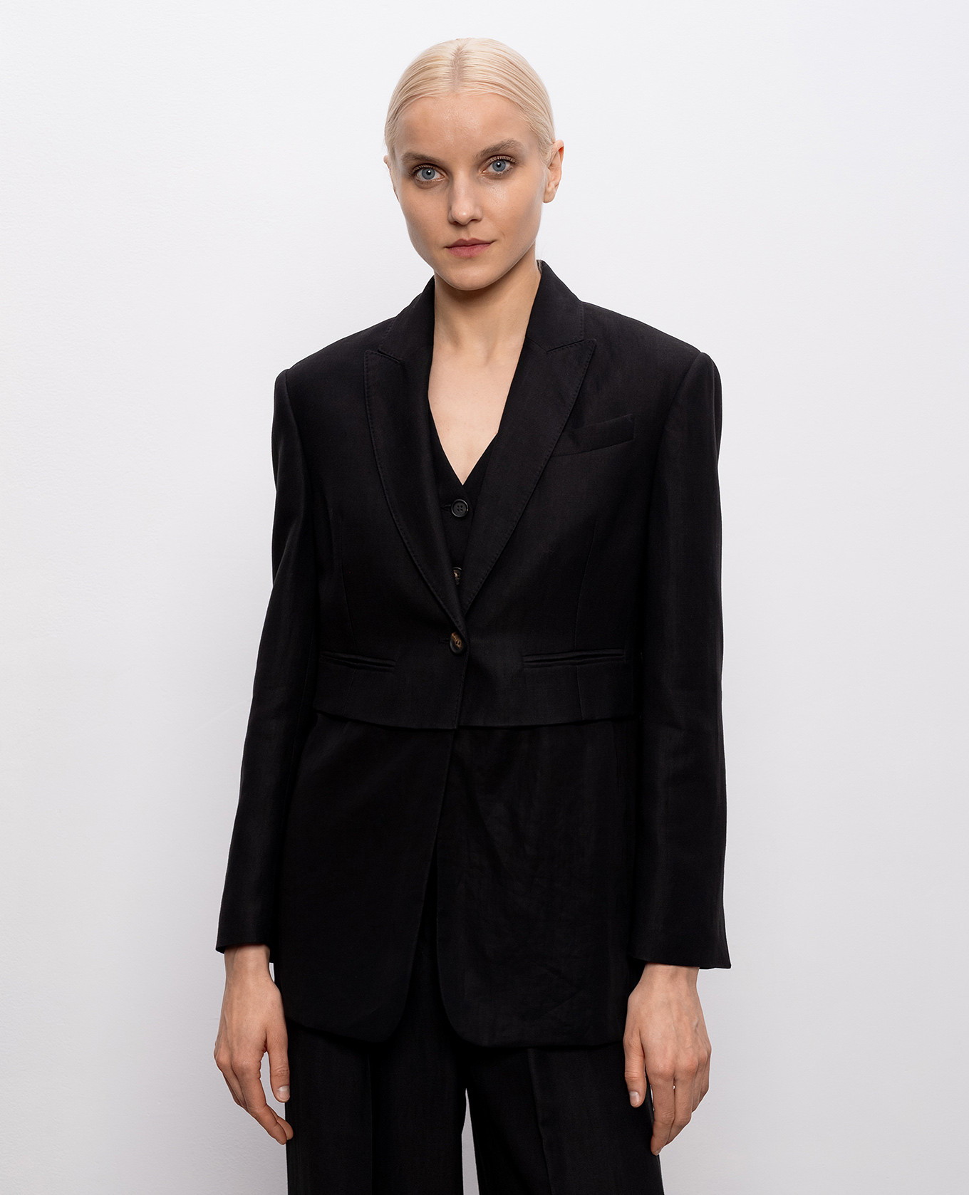 Black jacket with linen Brunello Cucinelli 3