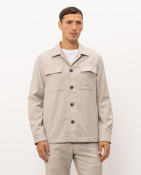 Pini Parma Beige wool shirt jacket SHIJKTBEI
