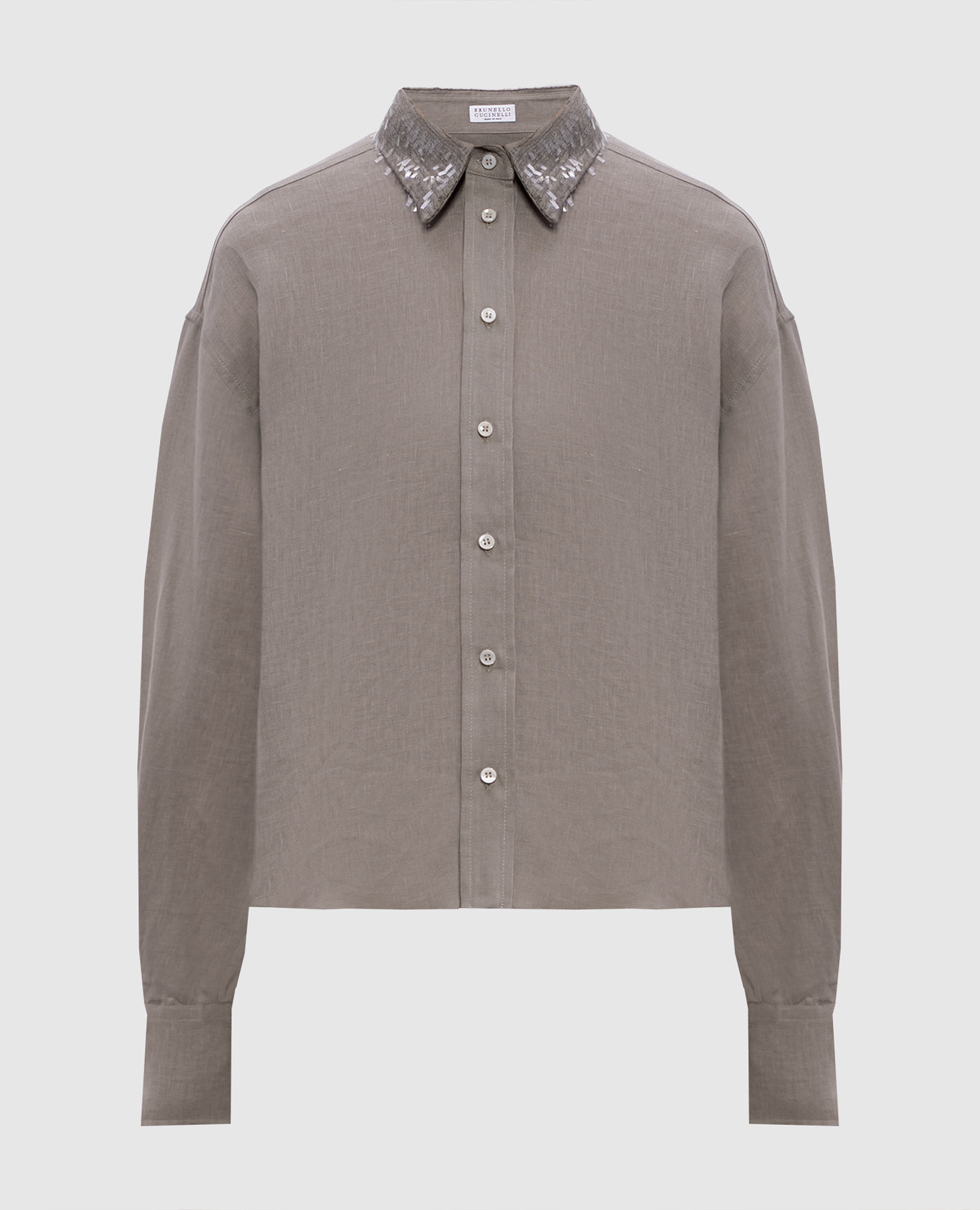 

Khaki linen shirt Brunello Cucinelli