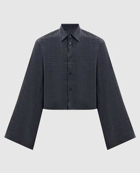 Maison Margiela MM6 Black blouse with logo pattern S52DT0044M36007