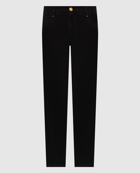 Stefano Ricci Black jeans with logo patch MFT63B1150TR183K