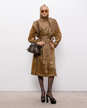 Saint Laurent Brown double-breasted Lavallière trench coat 873631Y7J14