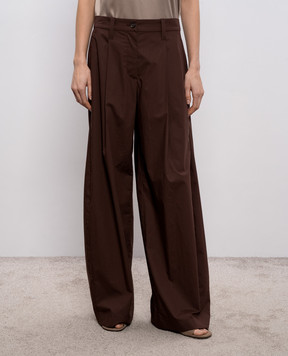Brunello Cucinelli Brown palazzos with a monil chain M0H93P9129