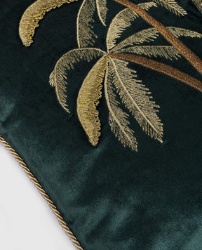 Les Ottomans Green decorative velvet pillow EBC8250X50