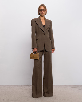Ermanno Scervino Brown flared pants with patterned wool D496P301YAX