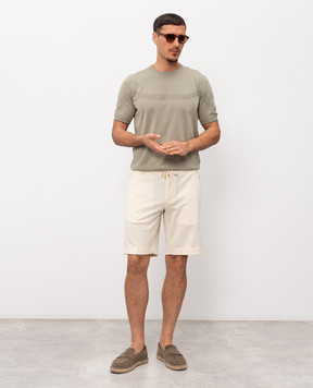Stefano Ricci Khaki T-shirt with monogram pattern K616448G10F26115