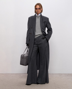 Brunello Cucinelli Grey wool and cashmere flared trousers MB162P9358